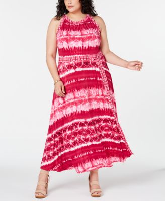 women's plus size tie dye maxi dresses