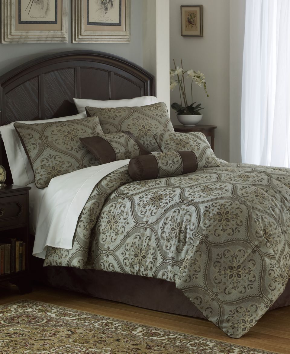 Eugenia 7 Piece Jacquard Comforter Sets   Bed in a Bag   Bed & Bath