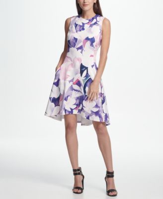 lilac fit and flare dress