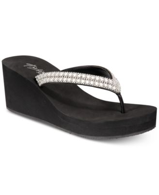 black wedge flip flop