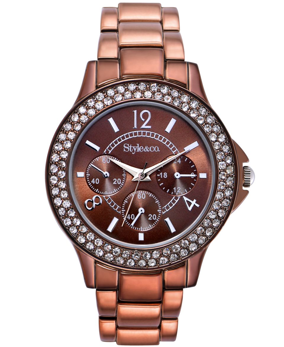 Style&co. Watch, Womens Brown Plastic Bracelet 48mm SC1340   All