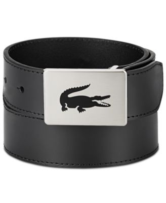Lacoste Men's Logo Buckle Leather Belt 
