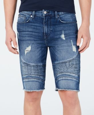 mens moto jean shorts