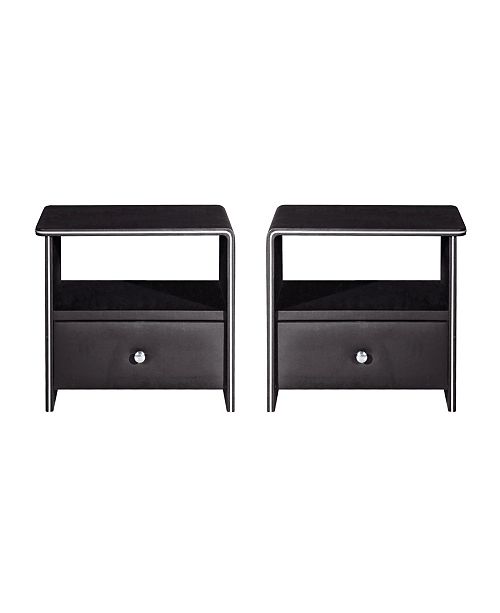 American Eagle Furniture Faux Leather Upholstered 1 Drawer Nightstand Set Of 2 Reviews Furniture Macy S