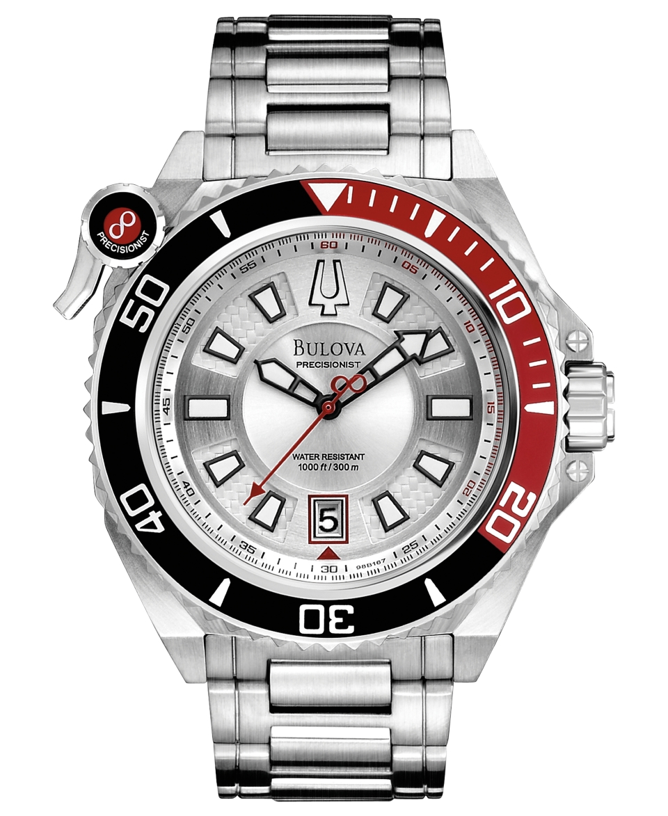 Bulova Watch, Mens Precisionist Sport Stainless Steel Bracelet 49mm