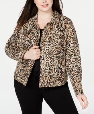 leopard jean jacket