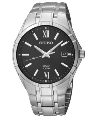 seiko solar stainless steel watch