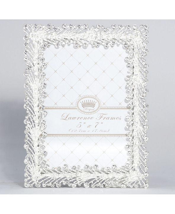 Lawrence Frames Jasmond Silver Metal Frame with Crystal Spray 5" x 7