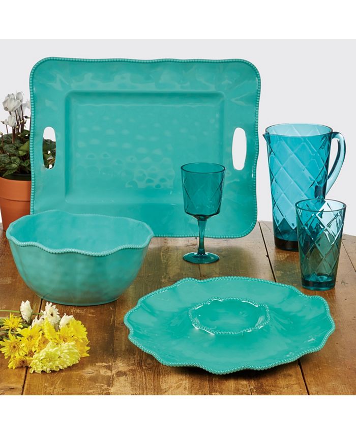 Certified International Perlette Teal Melamine Dinnerware Collection