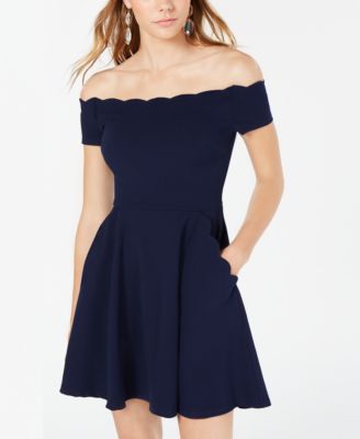 one shoulder fit and flare dress