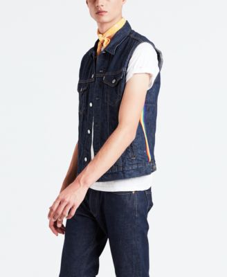 macy's levi denim vest