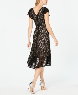 betsy and adam sequined chiffon gown
