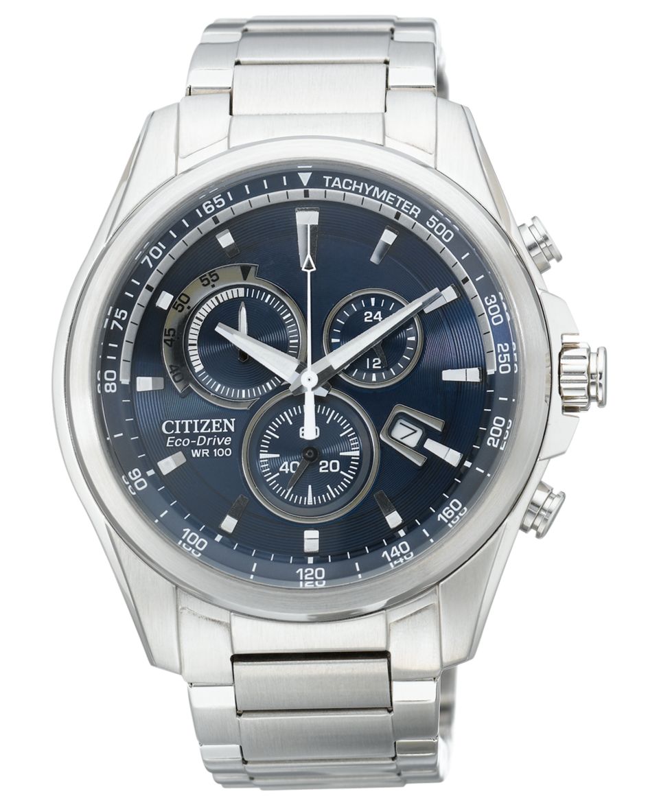 Citizen Mens Chronograph Eco Drive Stainless Steel Bracelet Watch 43mm AT2130 59L   A Exclusive   Watches   Jewelry & Watches