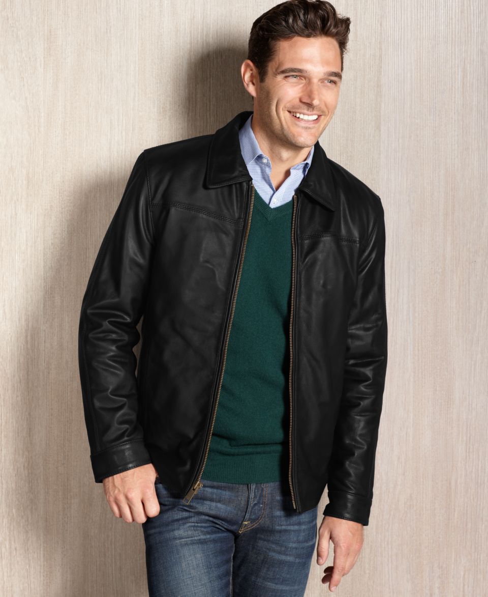 Michael Kors Jacket, Centro Washed Leather Hipster Jacket