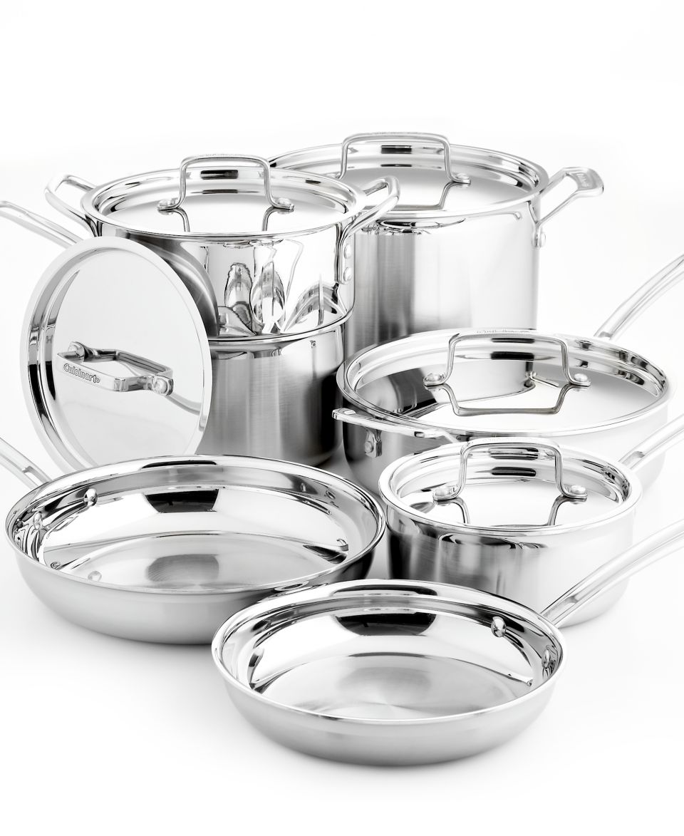 Cuisinart Multiclad Pro Tri Ply Stainless Steel Cookware, 12 Piece Set