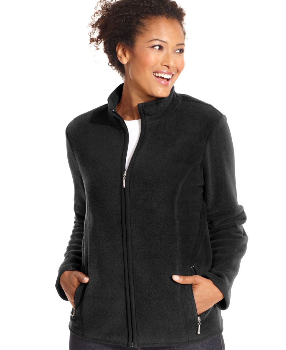 Karen Scott Sweater, Long Sleeve Zip Up