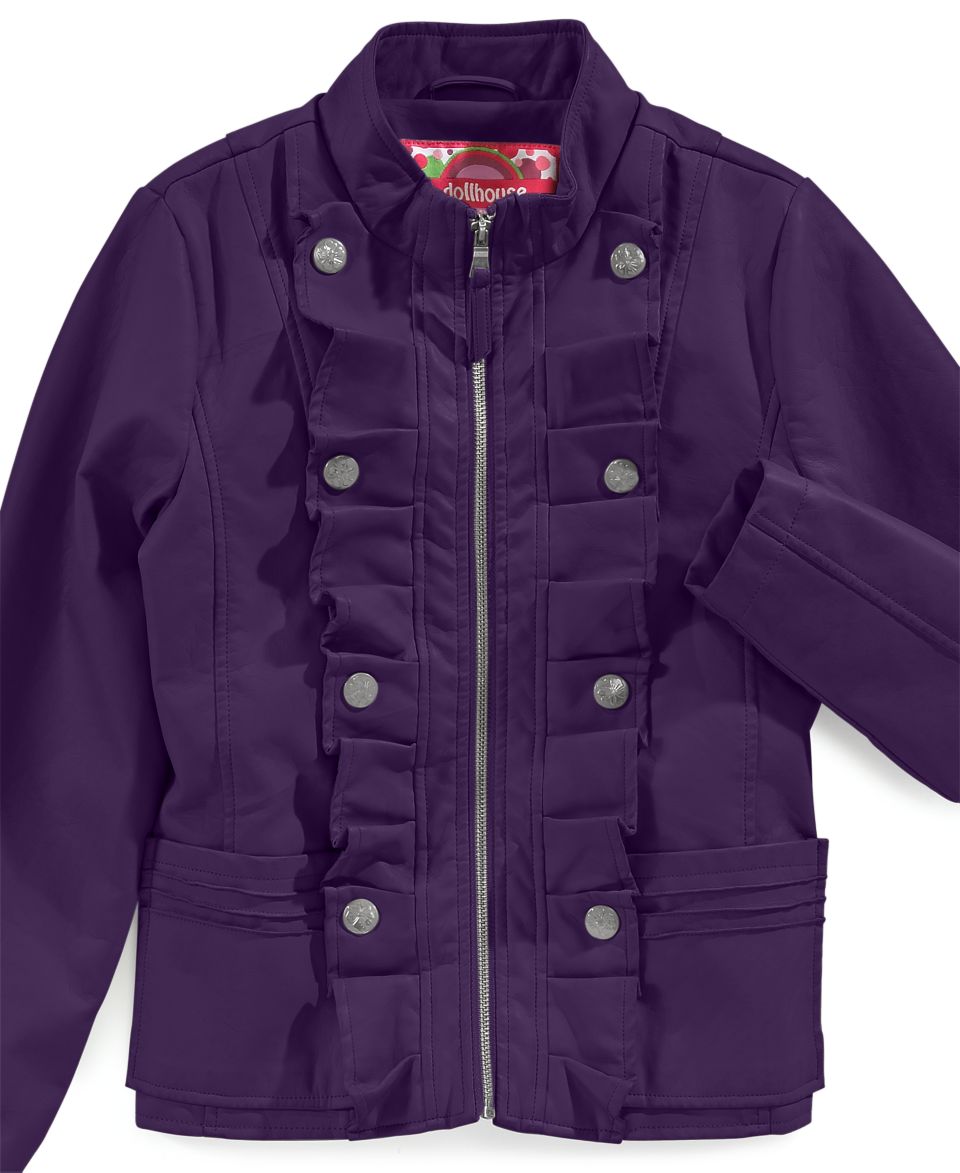 KC Collections Kids Jacket, Girls Faux Leather Jacket