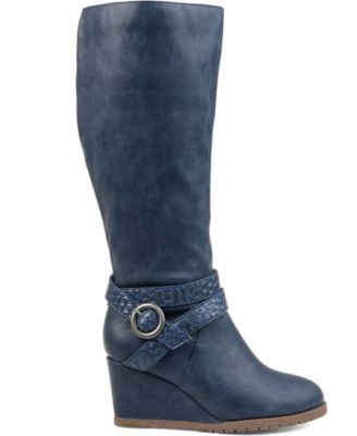 wide calf wedge boots