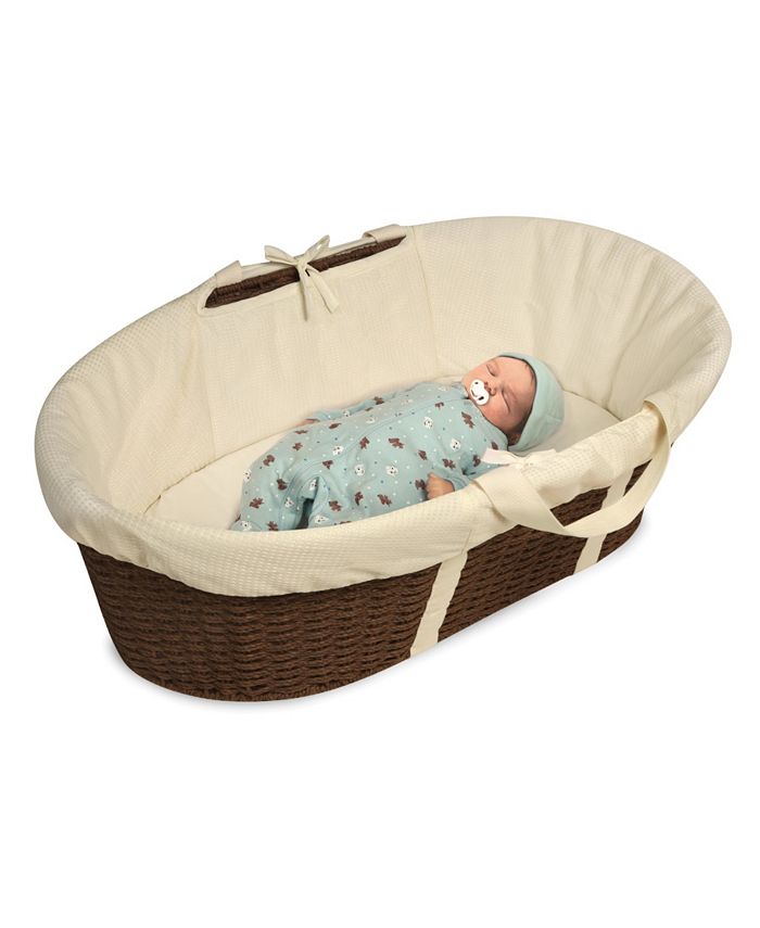 Badger Basket Unisex WickerLook Woven Baby Moses Basket With Bedding & Reviews All Baby Gear