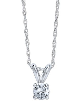 Round-Cut Diamond Pendant Necklace 