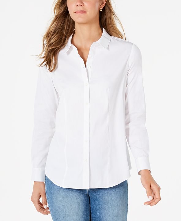 Charter Club Classic Button-Front Shirt, Created for Macy's & Reviews ...