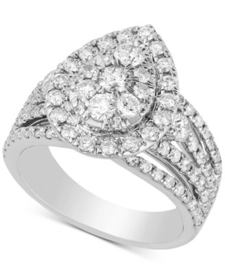 teardrop white gold engagement rings