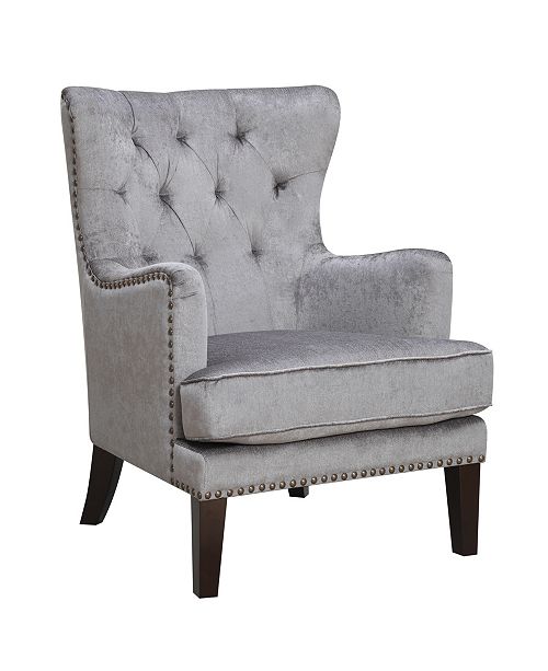 Ac Pacific Traditional Contemporary Tufted Nailhead Trim Classic Wingback Accent Chair With Arm Reviews Chairs Furniture Macy S
