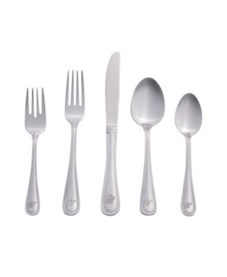 Набор столовых приборов Riverridge, украшенный бисером и монограммой, из 46 предметов - U, Сервиз на 8 персон