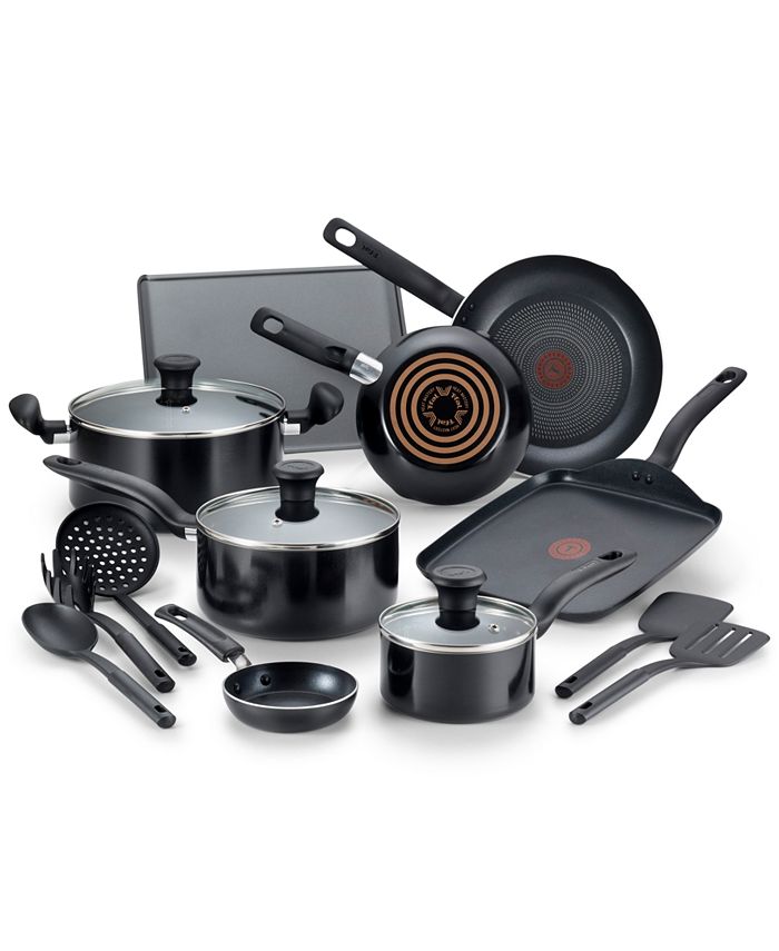 T Fal Culinaire 16 Pc Nonstick Aluminum Cookware Set Reviews Cookware Sets Macy S
