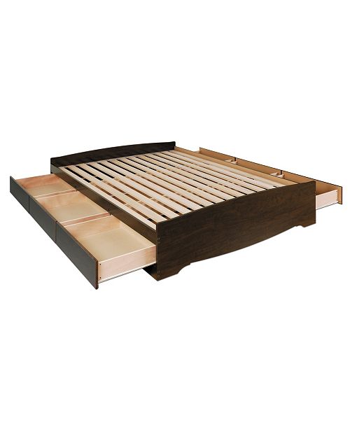 Prepac King Mate S Platform Storage Bed With 6 Drawers Reviews Furniture Macy S