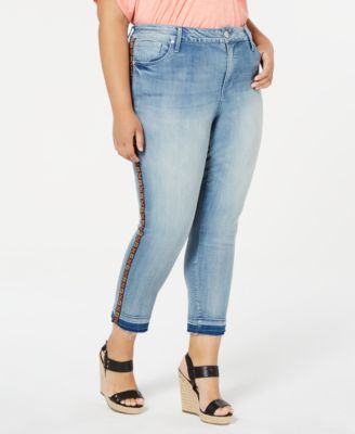 plus size embroidered skinny jeans