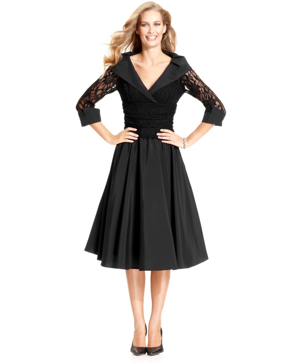 Jessica Howard Dress, Three Quarter Sleeve Lace Portrait Collar