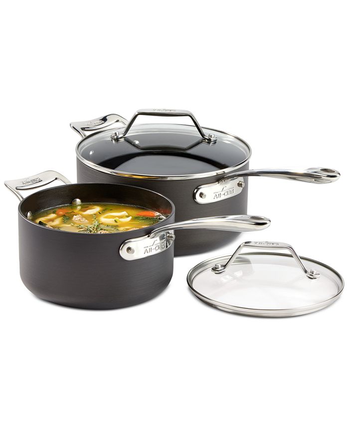 AllClad Essentials Nonstick Set of 2 Covered Saucepans & Reviews