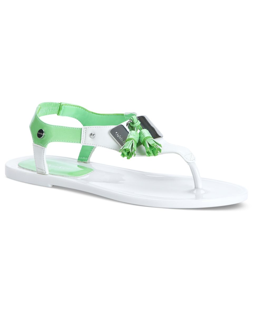 Calvin Klein Womens Shoes, Jaycee Jelly Flat Sandals