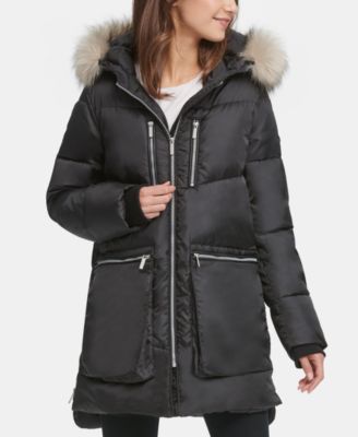 fur trim padded coat