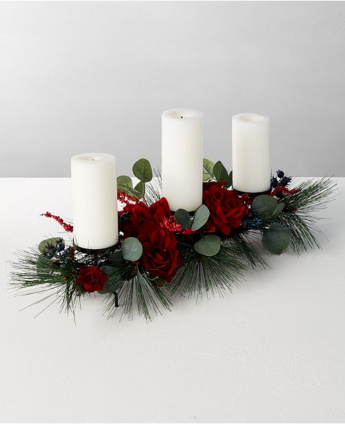 Martha Stewart Collection Rose Pine Artificial Centerpiece Created For Macy S Reviews All Botanicals Home Decor Macy S