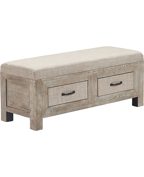 Truly Home Cottage Upholstered Storage Bench Reviews Furniture Macy S
