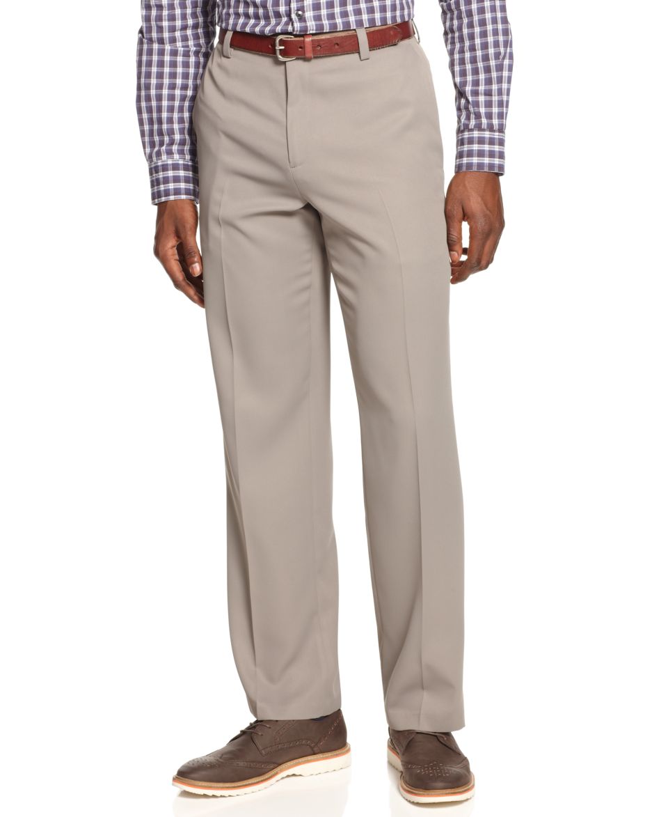 Haggar Dress Pants, Gabardine Expandable Waist Pleated   Mens Pants