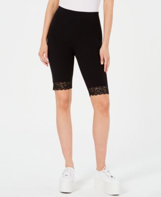 lace trim biker shorts plus size