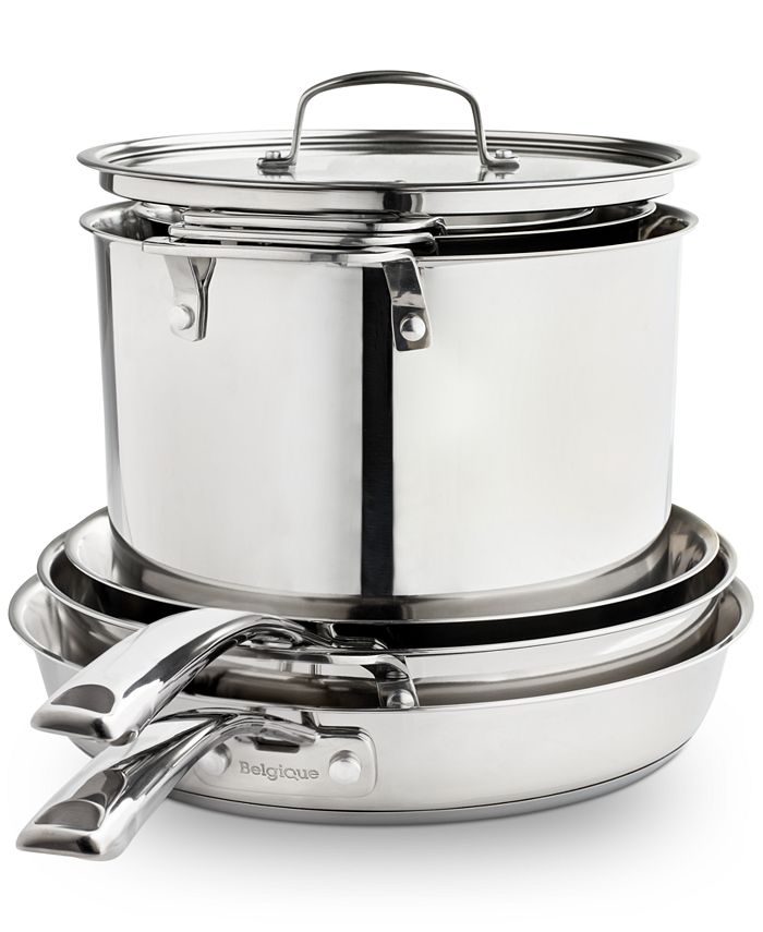 Belgique Stackable 10Pc. Stainless Steel Cookware Set & Reviews