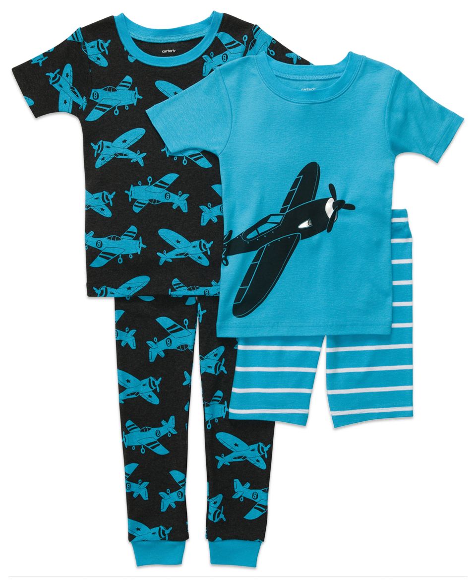 Carters Baby Pajamas, Baby Boys 4 Piece Cotton Airplane Pajama Set   Kids