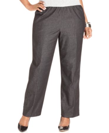 Alfred Dunner Plus Size Pull-On Straight-Leg Pants - Pants & Capris ...
