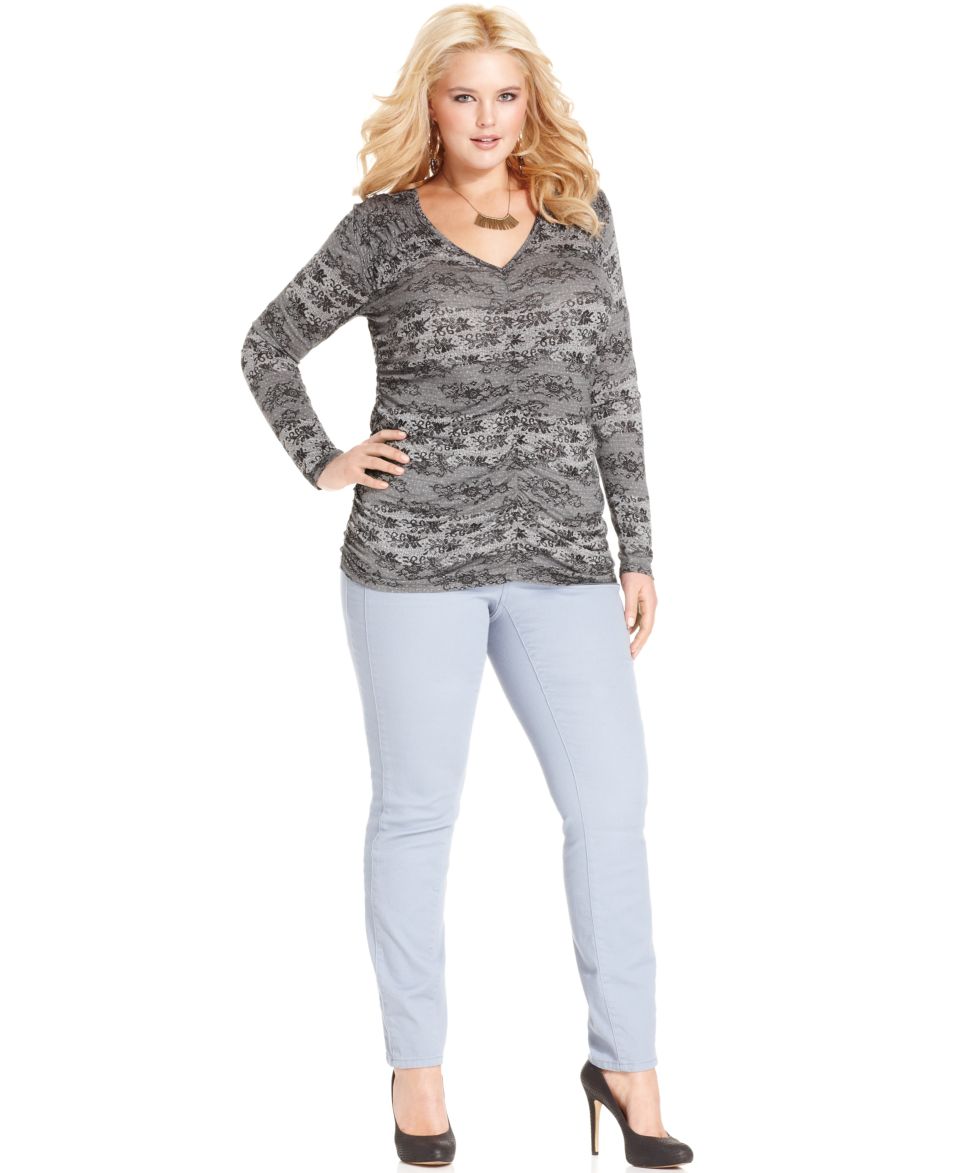 DKNY Jeans Plus Size Jeans, Mercer Tuxedo Skinny, Lacq Wash   Plus