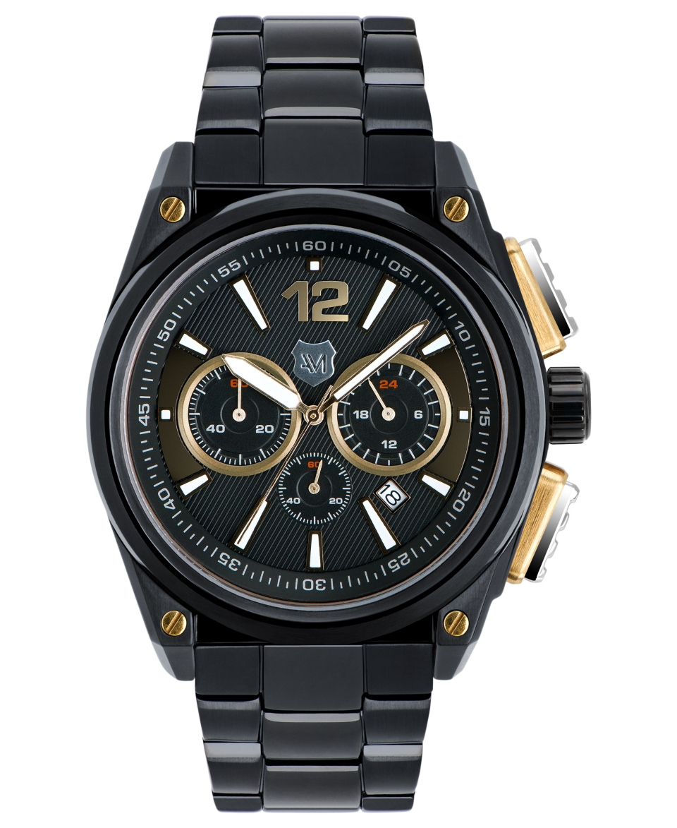 Andrew Marc Watch, Mens Chronograph GIII Racer Black Ion Plated
