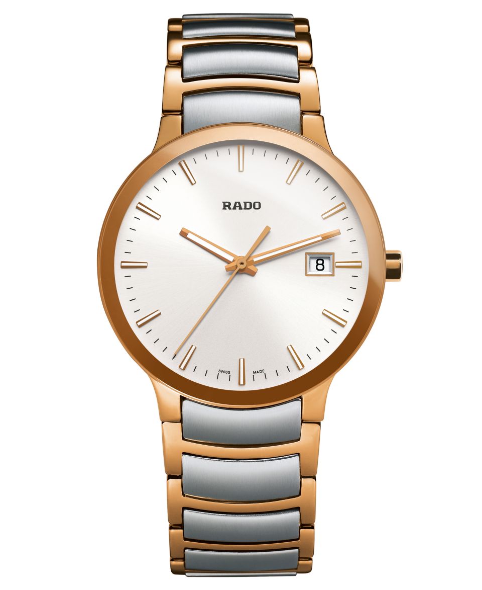 Rado Watch, Mens Swiss Centrix Two Tone Stainless Steel Bracelet 38mm