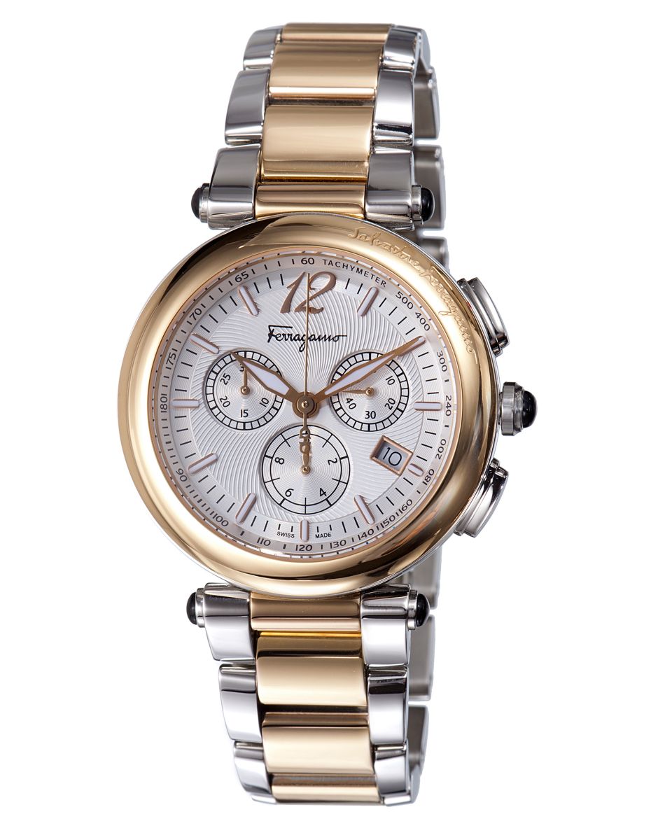 Ferragamo Watch, Womens Swiss Chronograph Idillio Two Tone Stainless