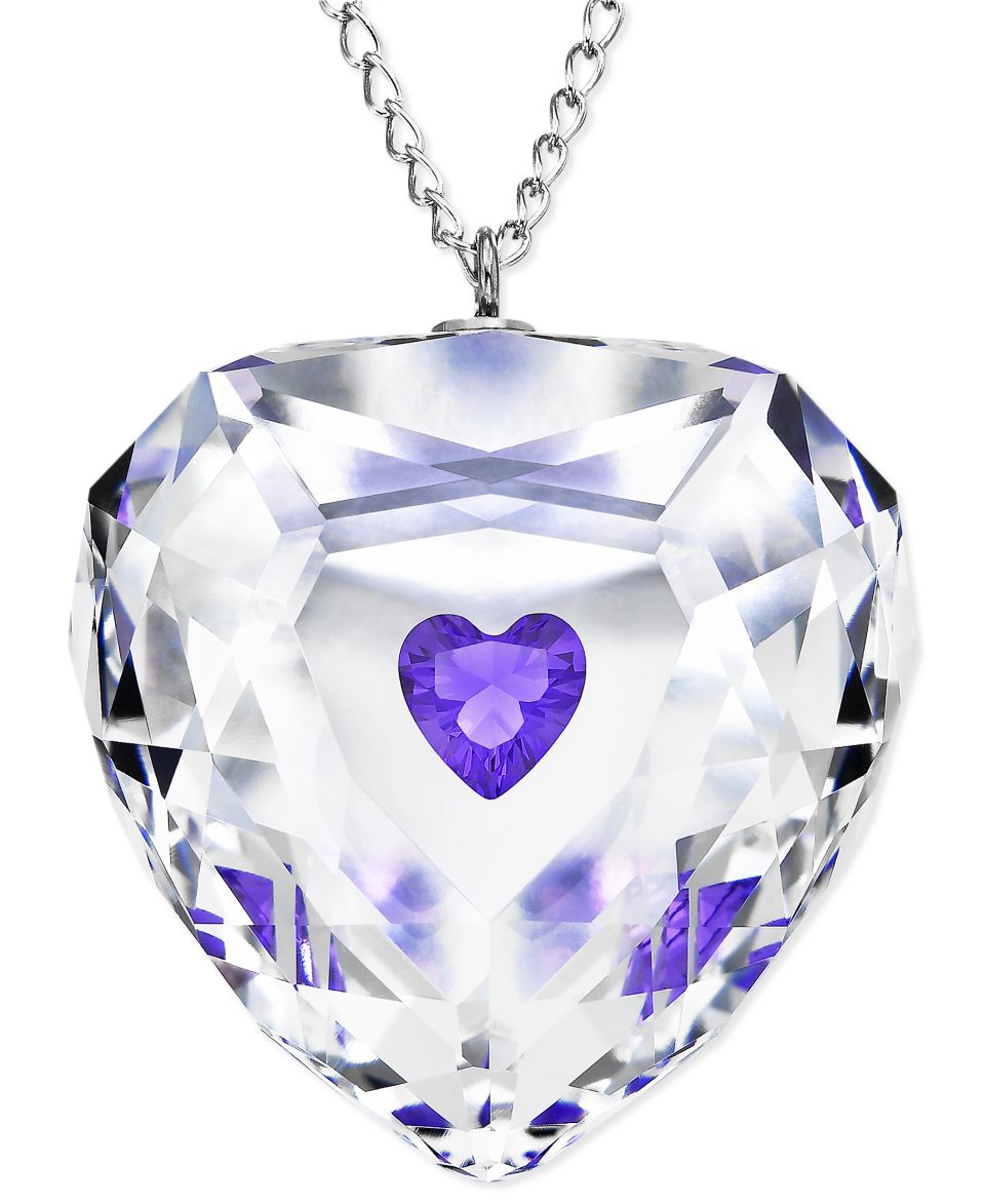 Swarovski Necklace, Rhodium Plated Crystal Truthful Heart Pendant