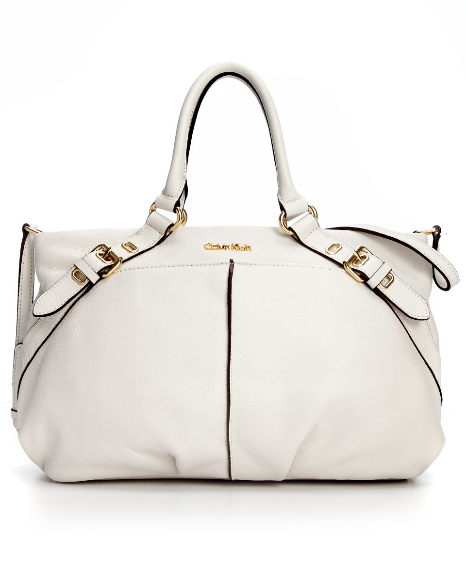 Calvin Klein Key Item Leather Satchel   Handbags & Accessories