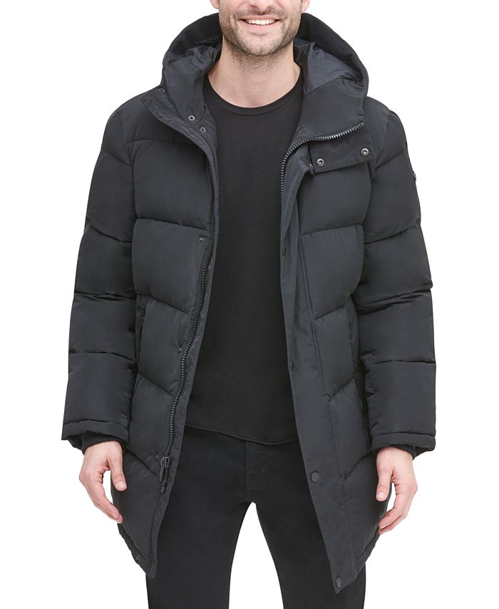 Dkny Men's Water Resistant Hooded Logo Parka Jacket Sale DKNY