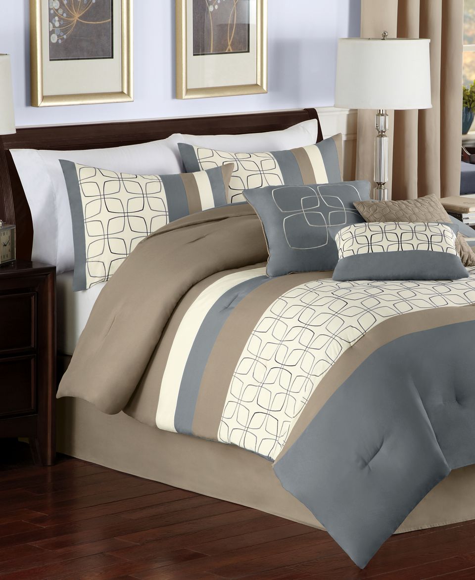 Venetian 8 Piece Queen Comforter Set   Bed in a Bag   Bed & Bath